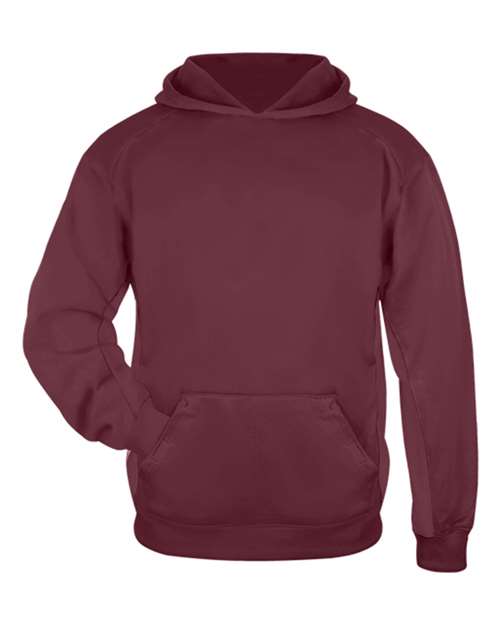 Badger 2454 Youth Performance Fleece Hooded Sweatshirt - Cardinal - front