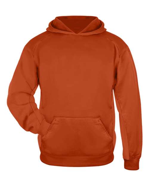 Badger 2454 Youth Performance Fleece Hooded Sweatshirt - Burnt Orange - front