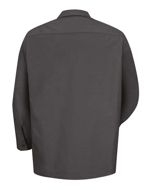 Red Kap SP14T Men's Tall Industrial Long Sleeve Work Shirt - Charcoal - back