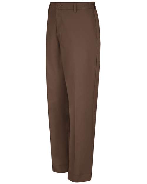 Red Kap PT60EXT Men's Extended Sizes Elastic Insert Work Pants - Brown - 36 Unhemmed - front