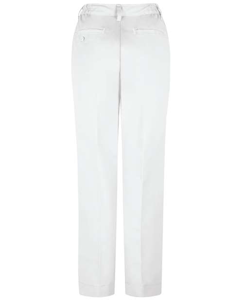 Red Kap PT61 Women's Elastic Insert Work Pants - White - Unhemmed - back