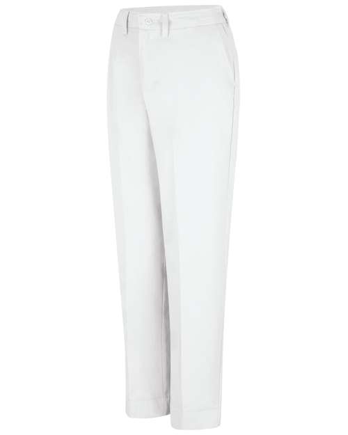 Red Kap PT61 Women's Elastic Insert Work Pants - White - Unhemmed - front