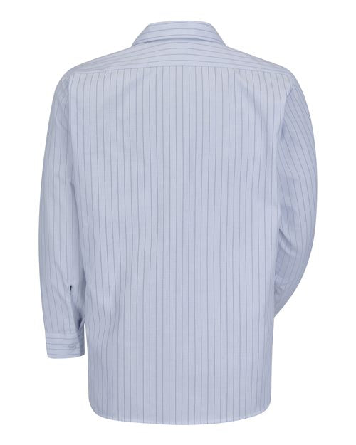 Red Kap SP10 Men's Premium Long Sleeve Work Shirt - Light Blue/ Navy Stripe - back