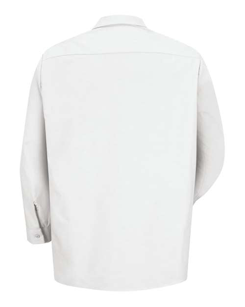 Red Kap SP14T Men's Tall Industrial Long Sleeve Work Shirt - White - back
