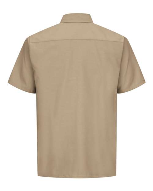 Red Kap SY60T Men's Tall Ripstop Short Sleeve Work Shirt - Khaki - back