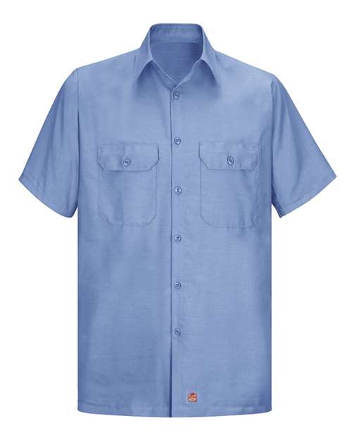 Red Kap SY60T Men's Tall Ripstop Short Sleeve Work Shirt - Light Blue - front