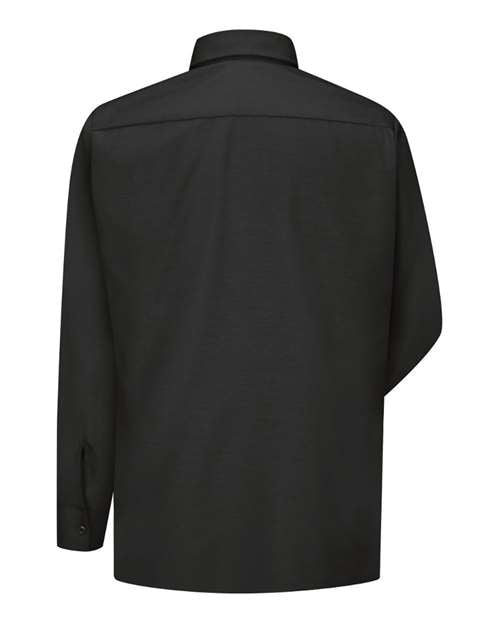 Red Kap SY50T Men's Tall Ripstop Long Sleeve Shirt - Black - back