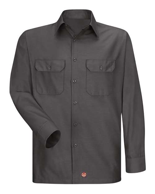 Red Kap SY50T Men's Tall Ripstop Long Sleeve Shirt - Charcoal - front