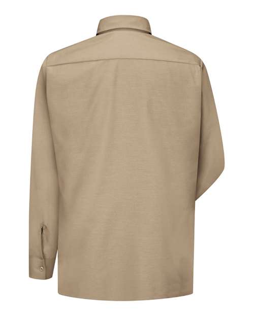 Red Kap SY50T Men's Tall Ripstop Long Sleeve Shirt - Khaki - back