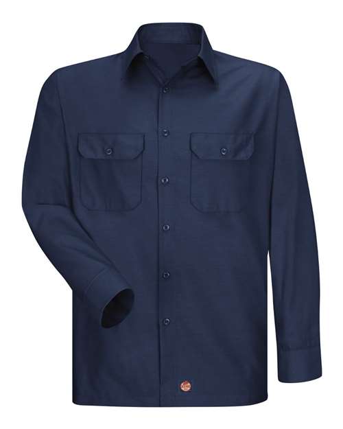 Red Kap SY50T Men's Tall Ripstop Long Sleeve Shirt - Navy - front
