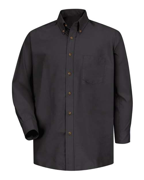 Red Kap SP90 Men's Poplin Dress Shirt - Black - Sleeve 32/33 - front