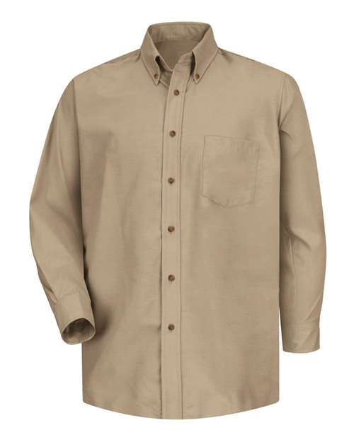 Red Kap SP90 Men's Poplin Dress Shirt - Khaki - Sleeve 32/33 - front