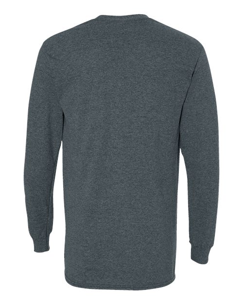 Gildan 5400 Unisex Heavy Cotton™ Long Sleeve T-Shirt - Dark Heather - back