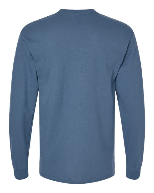 Gildan 5400 Unisex Heavy Cotton™ Long Sleeve T-Shirt - Indigo Blue - back