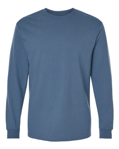 Gildan 5400 Unisex Heavy Cotton™ Long Sleeve T-Shirt - Indigo Blue - front