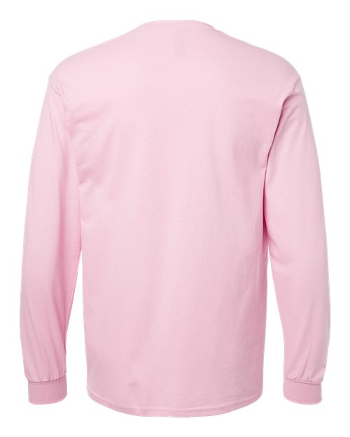 Gildan 5400 Unisex Heavy Cotton™ Long Sleeve T-Shirt - Light Pink - back
