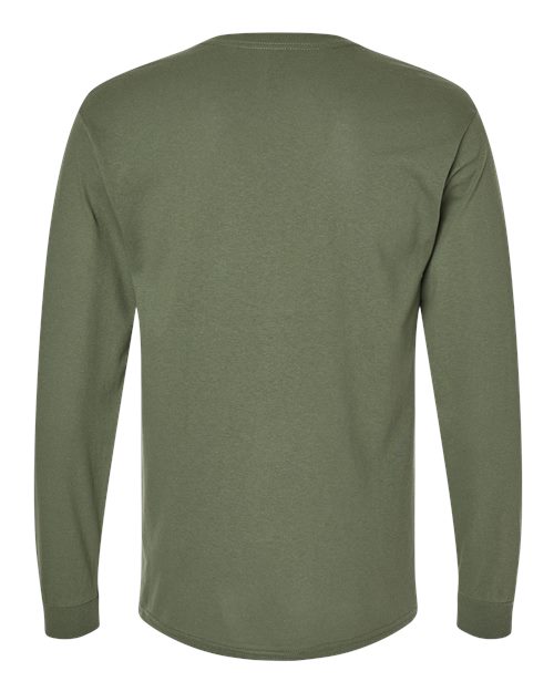Gildan 5400 Unisex Heavy Cotton™ Long Sleeve T-Shirt - Military Green - back