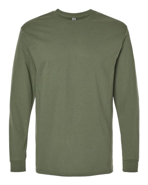Gildan 5400 Unisex Heavy Cotton™ Long Sleeve T-Shirt - Military Green - front