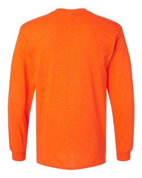 Gildan 5400 Unisex Heavy Cotton™ Long Sleeve T-Shirt - Orange - back