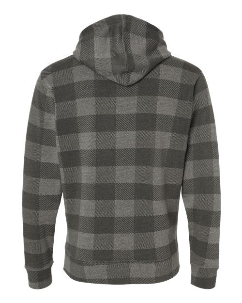 J. America 8871 Men's Triblend Fleece Hooded Sweatshirt - Smoke Triblend Buffalo - back