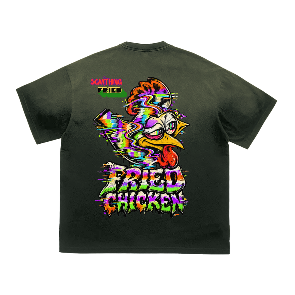 SOMTHING FRIED FRIED SIGNAL EDITION -Tiger Stripe Gradient Washed T-Shirt