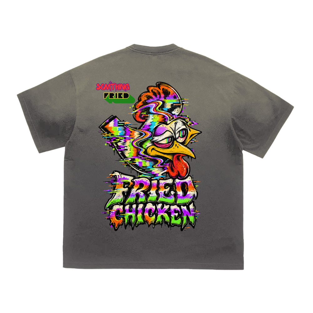 SOMTHING FRIED FRIED SIGNAL EDITION -Tiger Stripe Gradient Washed T-Shirt