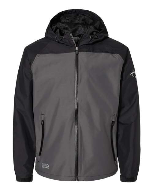DRI DUCK 5335 Unisex Torrent Waterproof Hooded Jacket - Charcoal/ Black - front