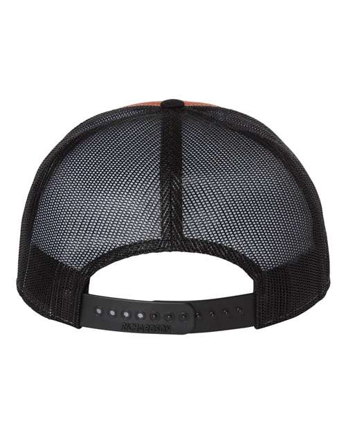 Richardson 168 Seven-Panel Trucker Cap - Charcoal/ Burnt Orange/ Black - back