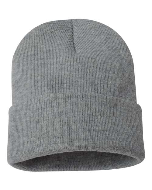 Sportsman SP12 12" Solid Cuffed Beanie - Dark Heather Grey - back