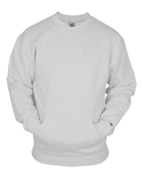 Badger 1252 Unisex Pocket Crewneck Sweatshirt - Ash - front