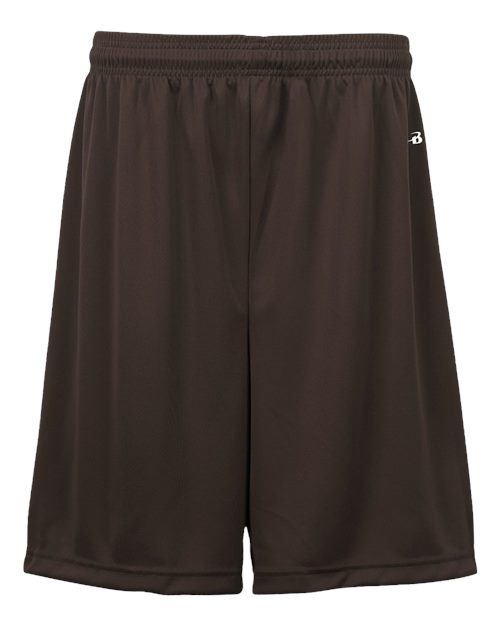 Badger 2107 Youth B-Dry 6" Shorts - Brown - front