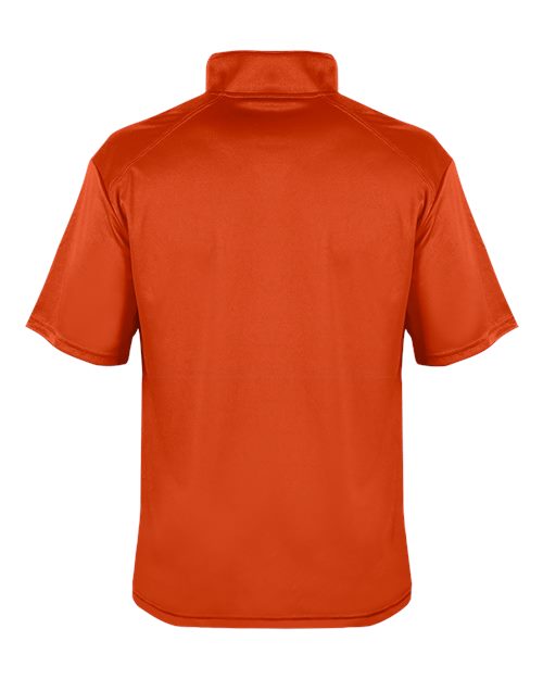 Badger 4199 Men's B-Core Short Sleeve Quarter-Zip - Burnt Orange/ Graphite - back
