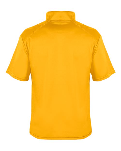 Badger 4199 Men's B-Core Short Sleeve Quarter-Zip - Gold/ Graphite - back