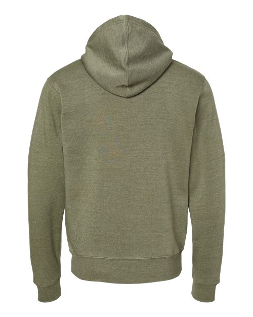 J. America 8871 Men's Triblend Fleece Hooded Sweatshirt - Olive Triblend - back