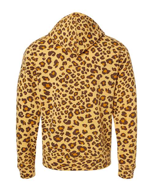 J. America 8871 Men's Triblend Fleece Hooded Sweatshirt - Leopard Triblend - back