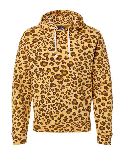 J. America 8871 Men's Triblend Fleece Hooded Sweatshirt - Leopard Triblend - front