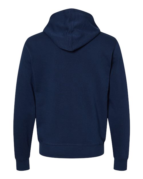 J. America 8871 Men's Triblend Fleece Hooded Sweatshirt - True Navy Solid - back