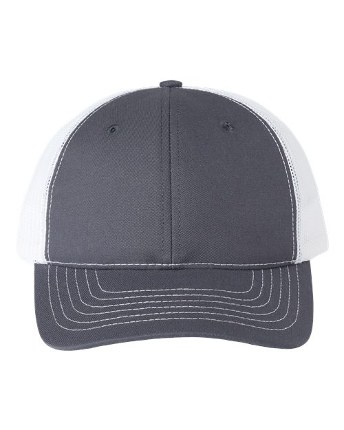 Classic Caps USA100 USA-Made Trucker Cap - Charcoal/ White - front