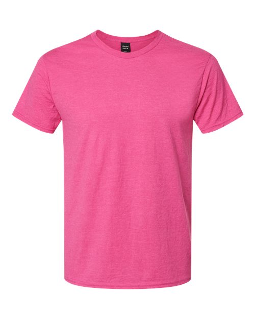Hanes 4980 Unisex Perfect-T T-Shirt - Wow Pink Heather - front