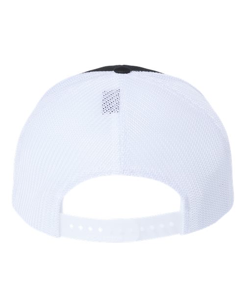 Richardson 112PL 112+ R-Flex Adjustable Trucker Cap - Black/ White - back