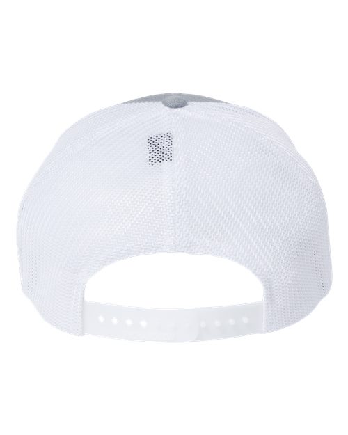 Richardson 112PL 112+ R-Flex Adjustable Trucker Cap - Heather Grey/ White - back