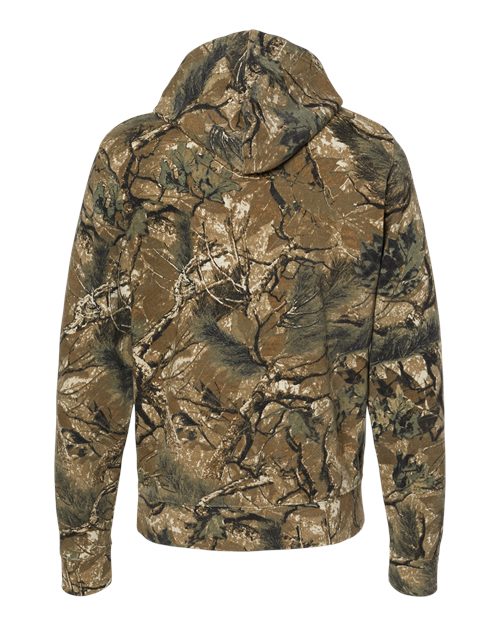 J. America 8871 Men's Triblend Fleece Hooded Sweatshirt - Outdoor Camo Triblend - back