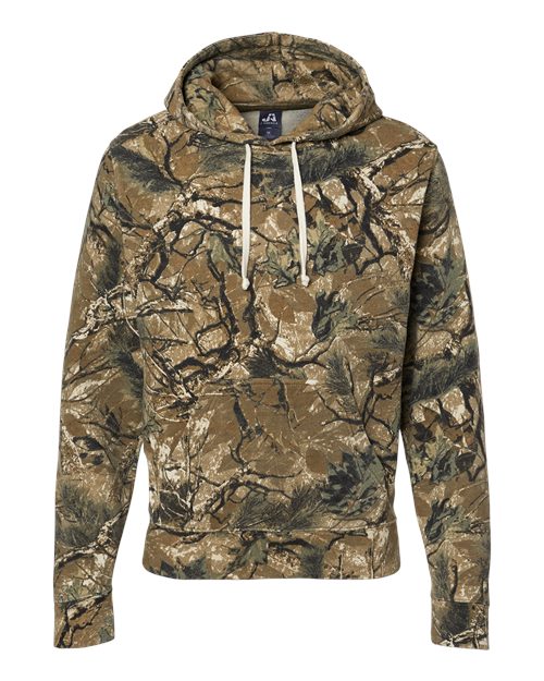 J. America 8871 Men's Triblend Fleece Hooded Sweatshirt - Outdoor Camo Triblend - front