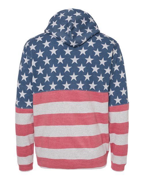 J. America 8815 Men's Tailgate Hooded Sweatshirt - Stars & Stripes - back
