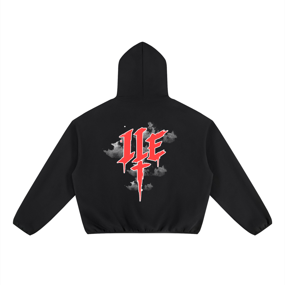 Legit Life Empire × YungAlMuzik Collaboration Unisex Boxy Piping Fleece Hoodie