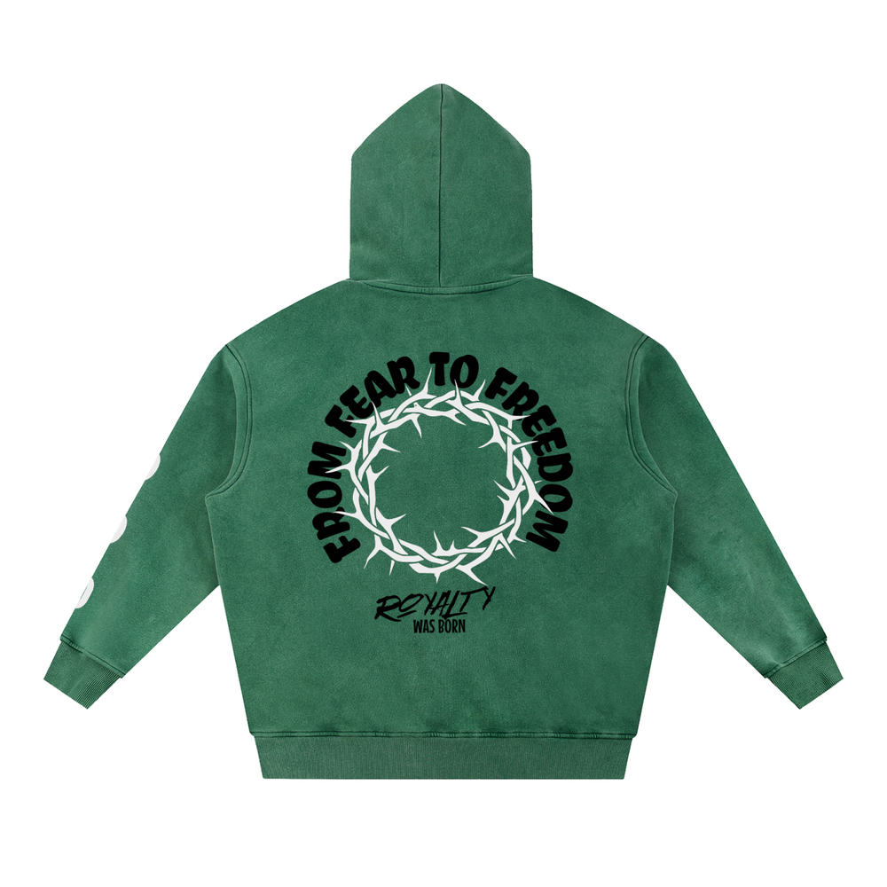 ROYALTY WAS BORN EDITION  Snow Wash Fleece Oversize Hoodie