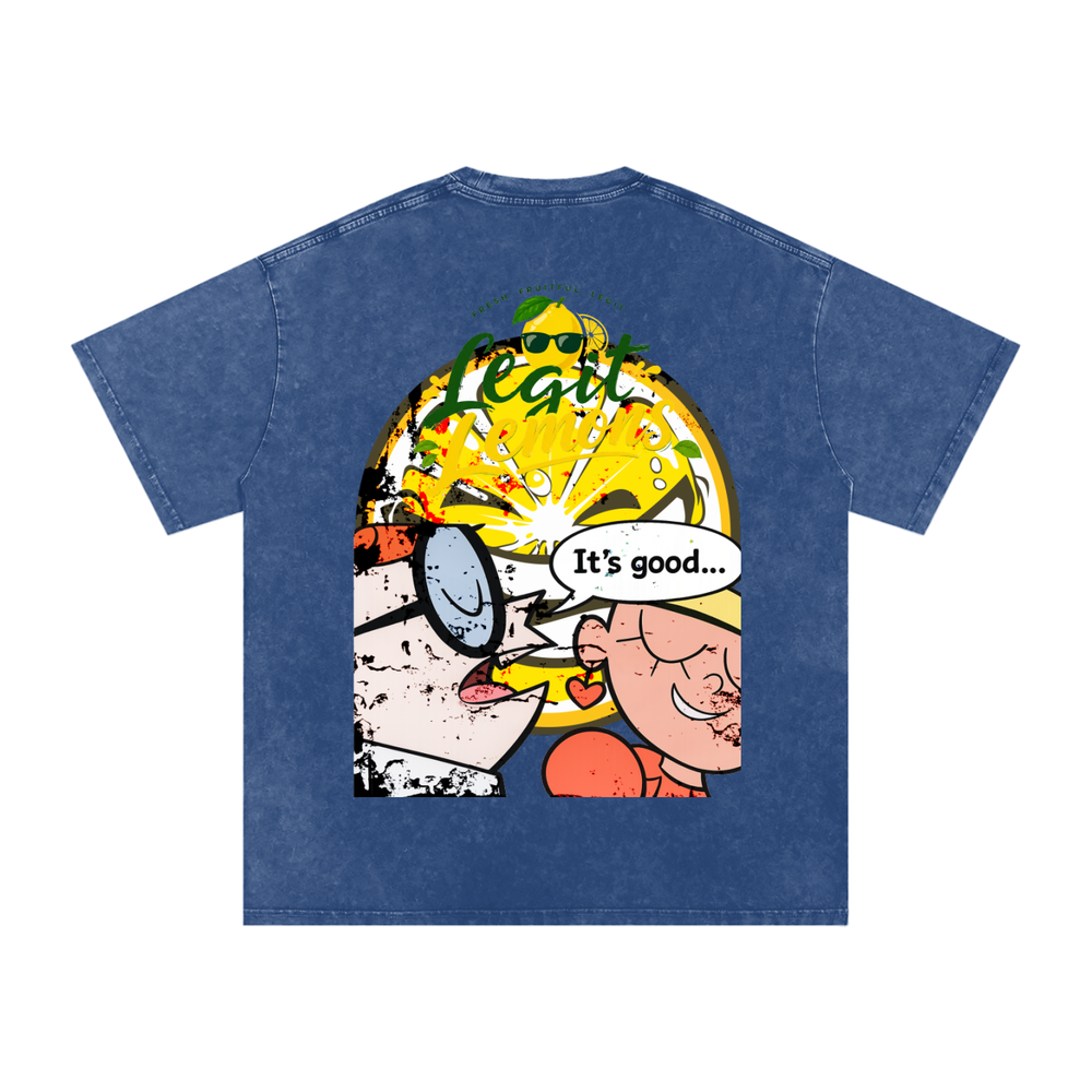 LEGIT GENIUS EDITION Snow Washed Oversized Cotton T-Shirt