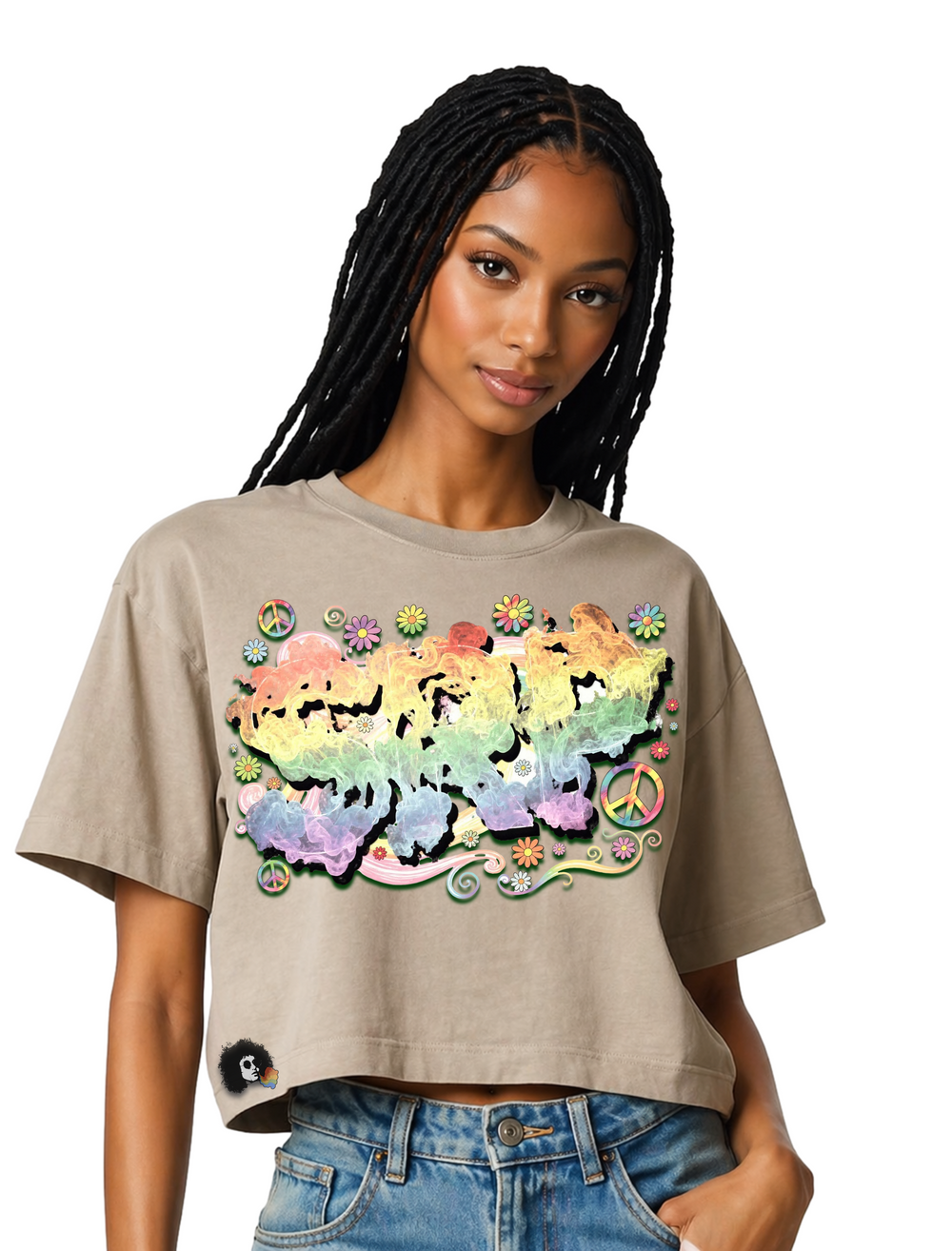 SRP Peace & Smoke Crop Tee