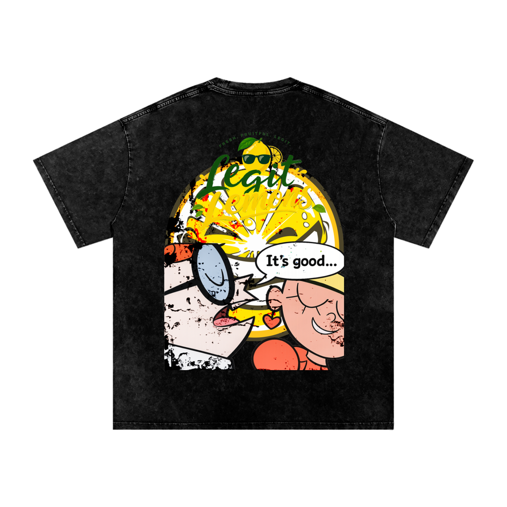 LEGIT GENIUS EDITION Snow Washed Oversized Cotton T-Shirt