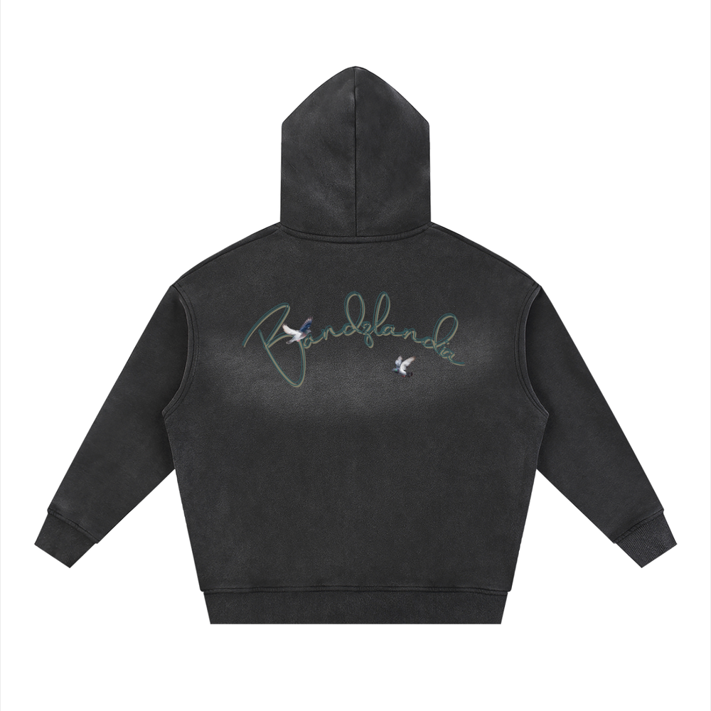 Sunfade Two-way Zipper Boxy Fleece Hoodie
